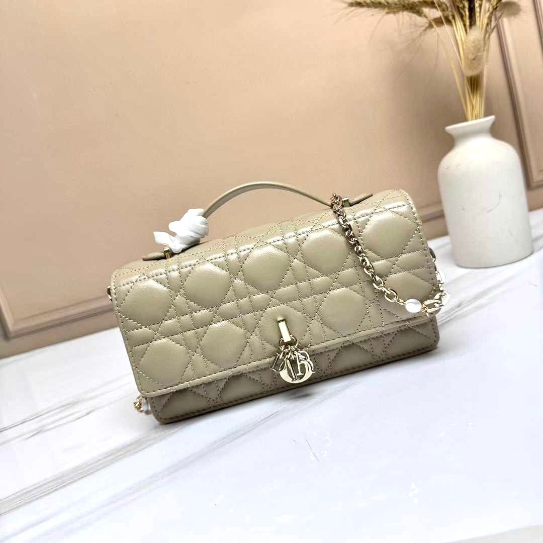 Dior My Dior Mini Bag in powder beige Cannage lambskin. image 1