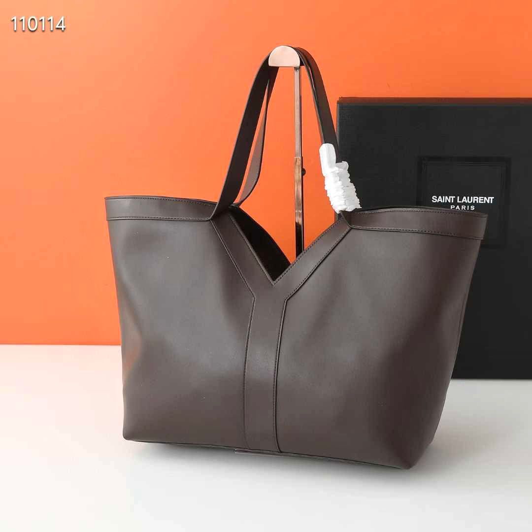 Saint Laurent Y leather tote bag in brown. image 1