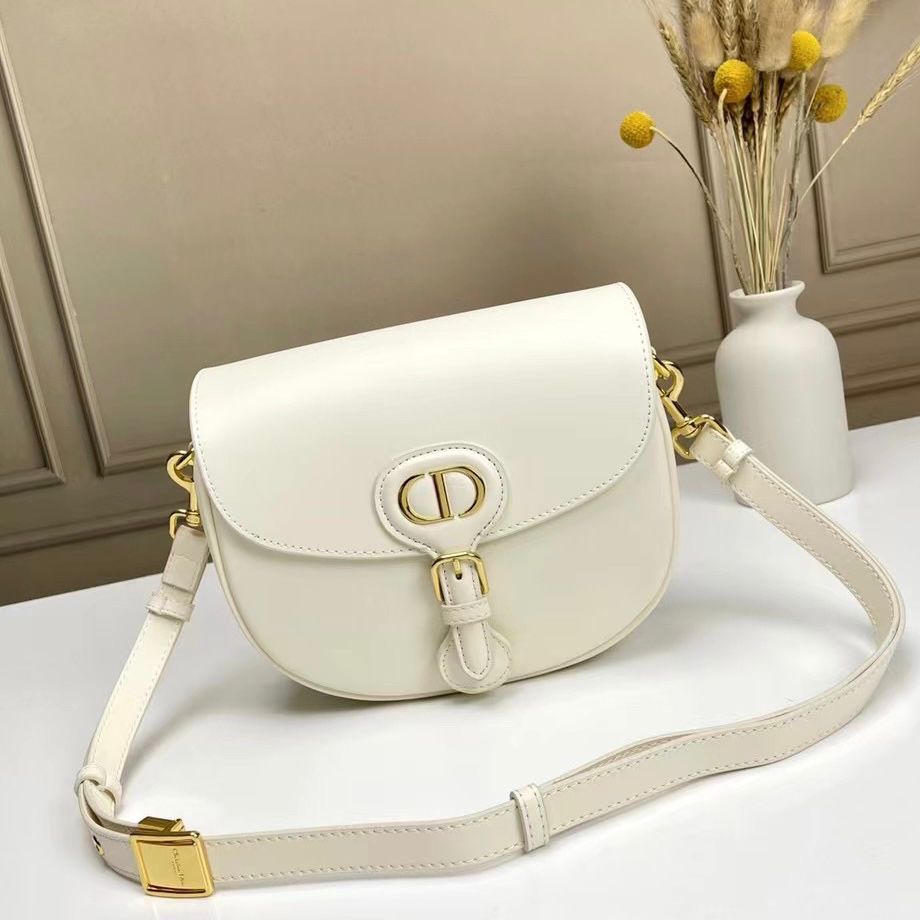 Dior Medium Bobby cross-body bag in off-white calf leather with gold-tone metal hardware. image 1