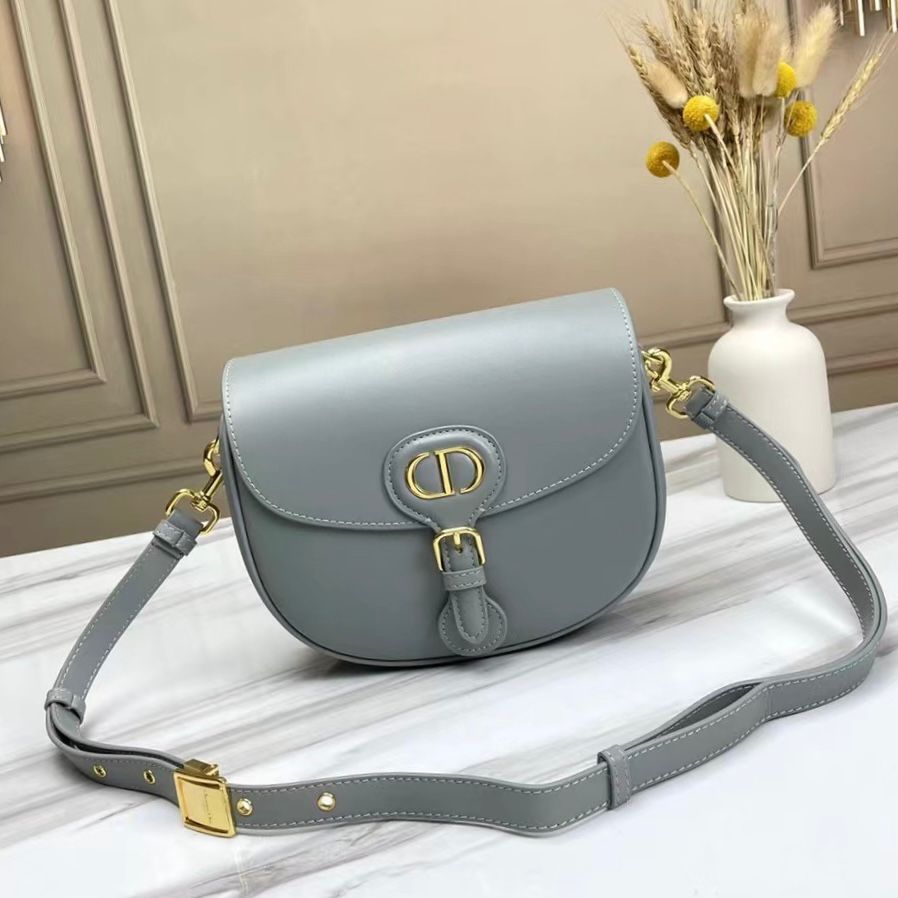 Dior Bobby bag in gray calfskin leather with gold-tone hardware. image 1