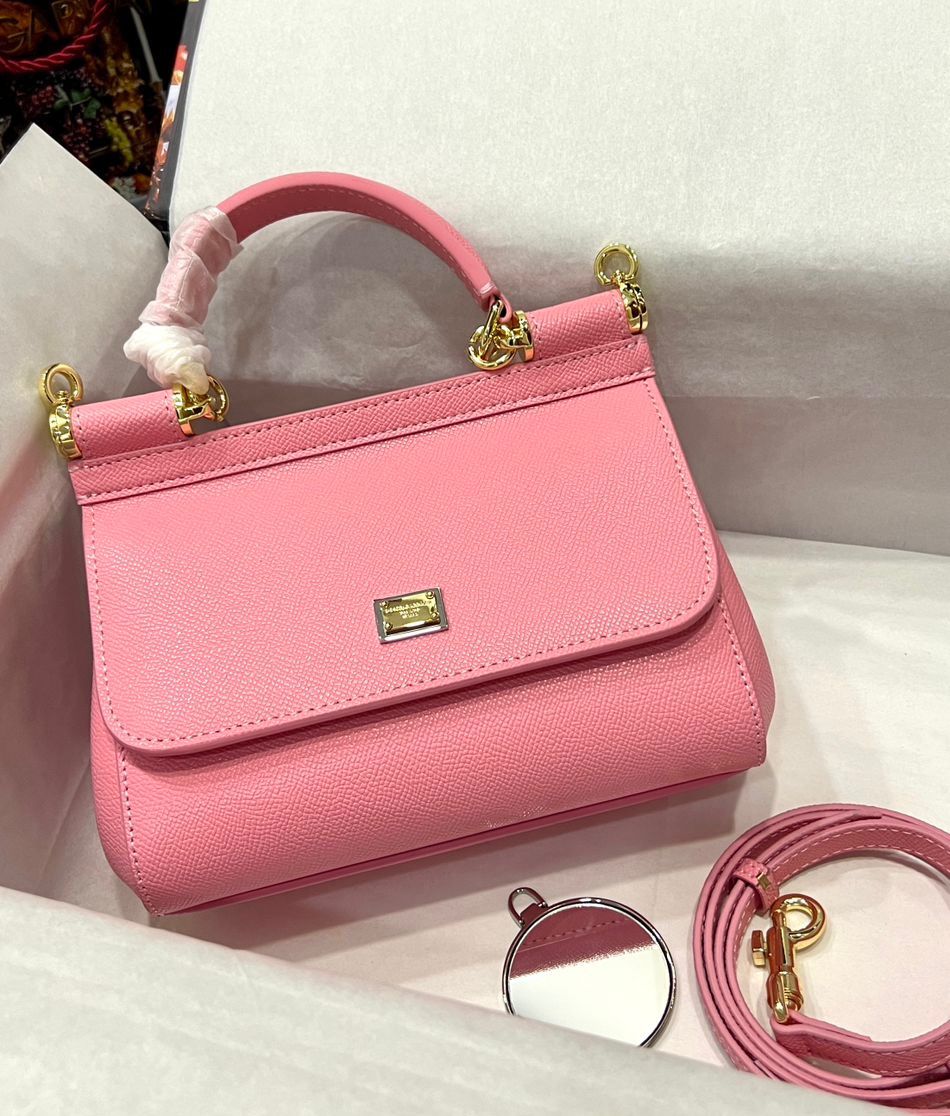 Dolce & Gabbana Small Sicily bag in pink Dauphine calf leather. image 1
