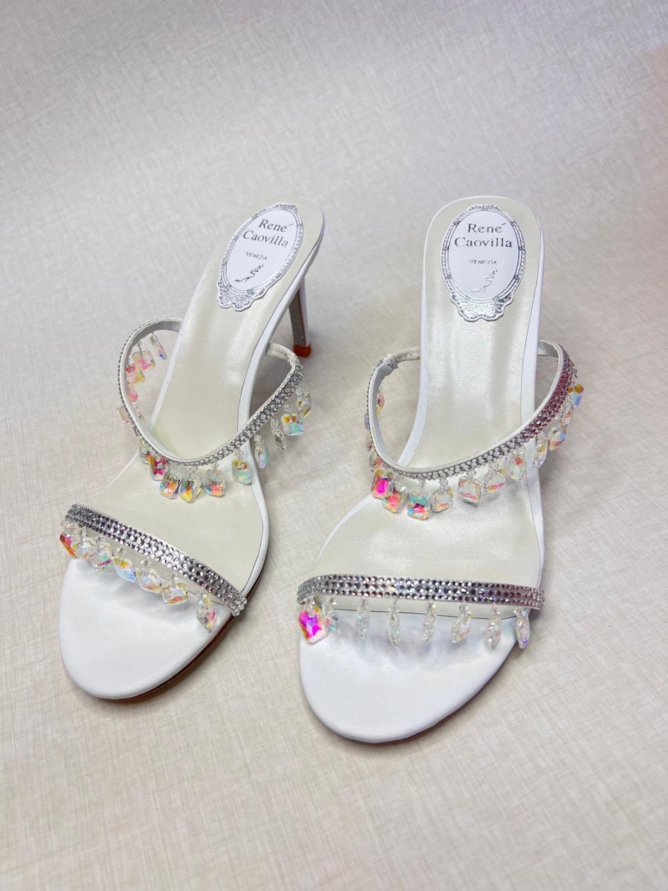 René Caovilla crystal-embellished high-heel sandals. image 1