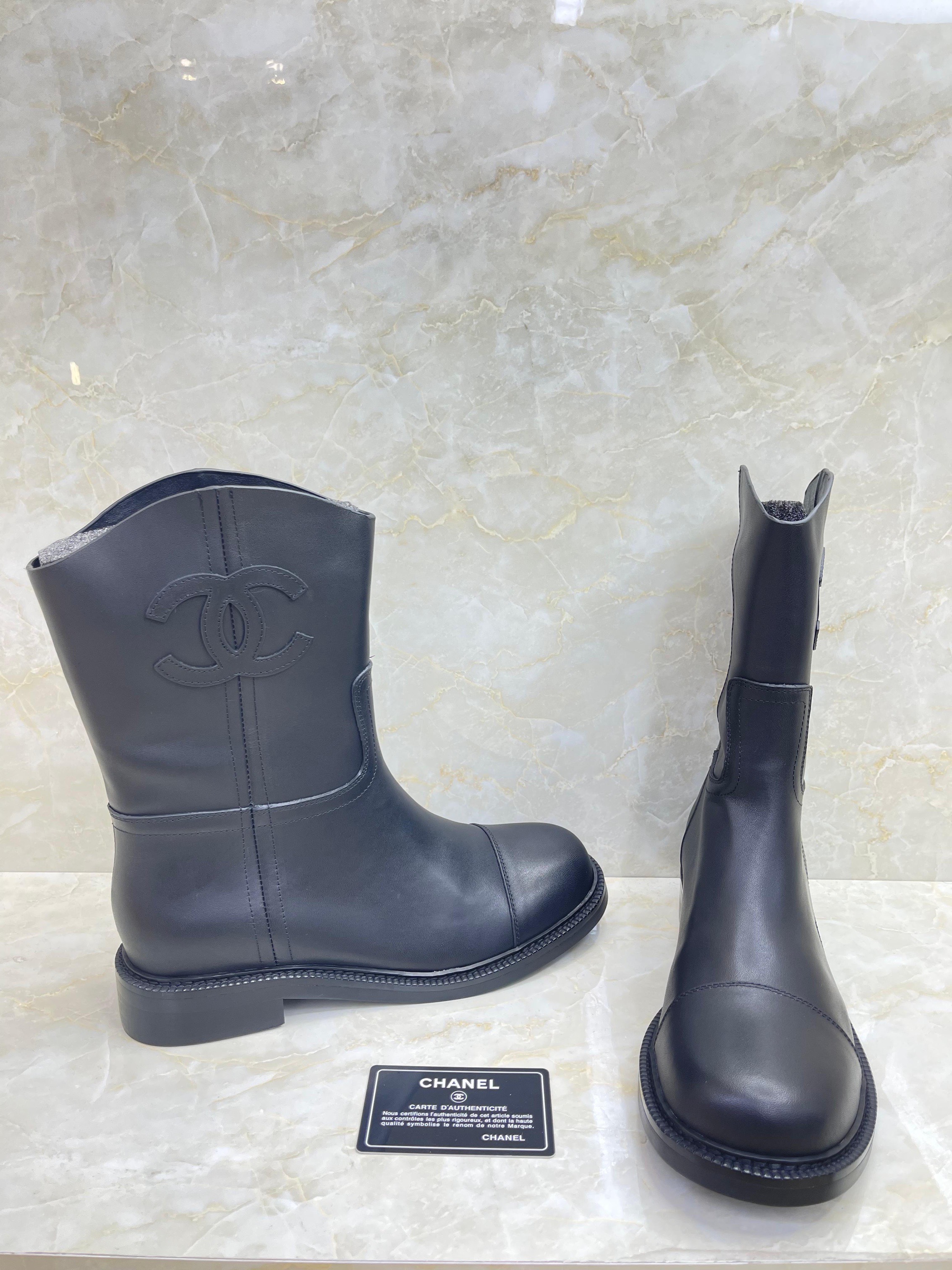 Chanel leather boots image 1