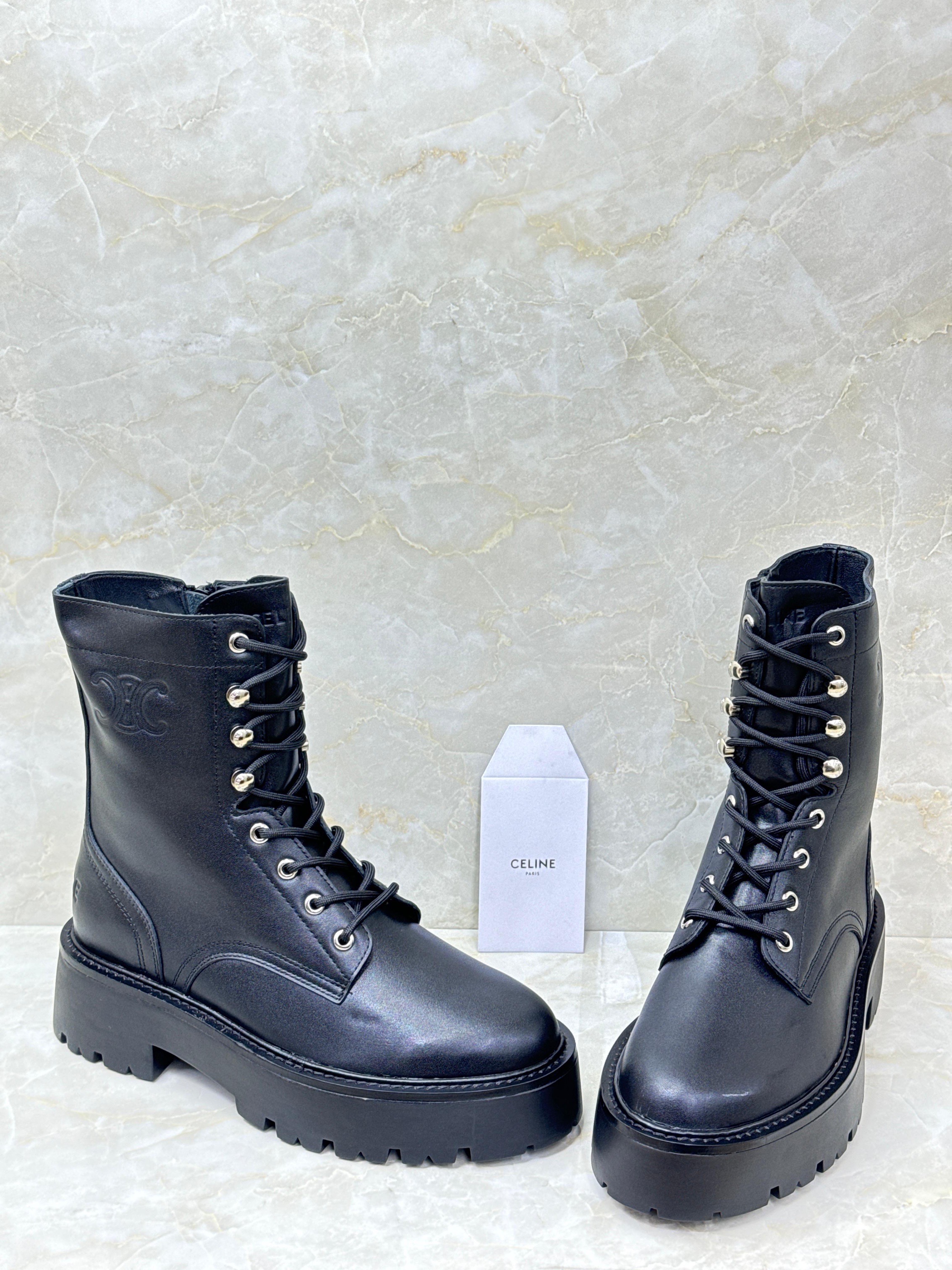 Celine Logo Combat boots. image 1